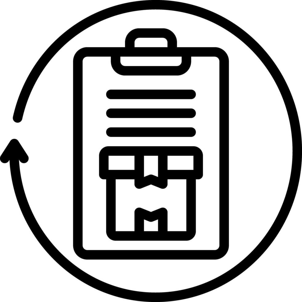 Vector black line icon for returning