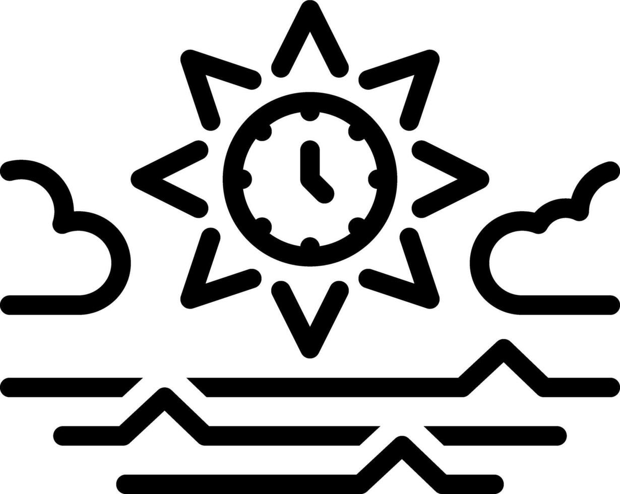 Vector black line icon for morning