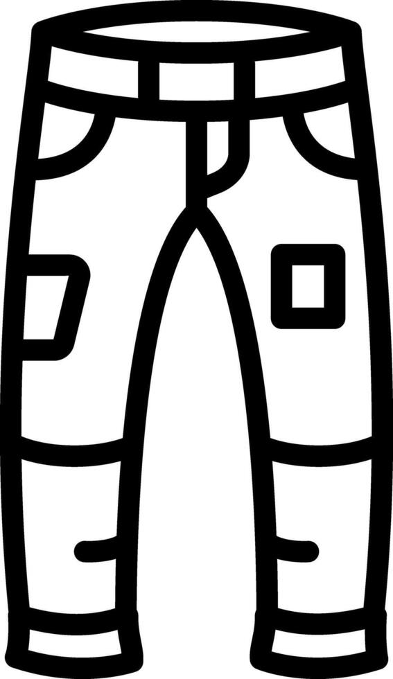 Vector black line icon for jeans