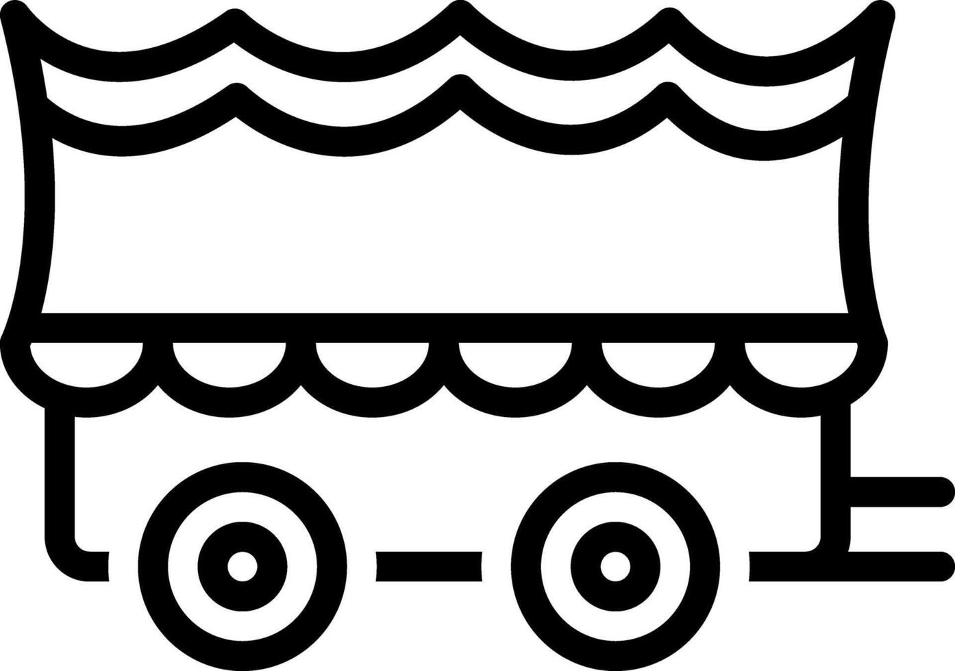 Vector black line icon for covered