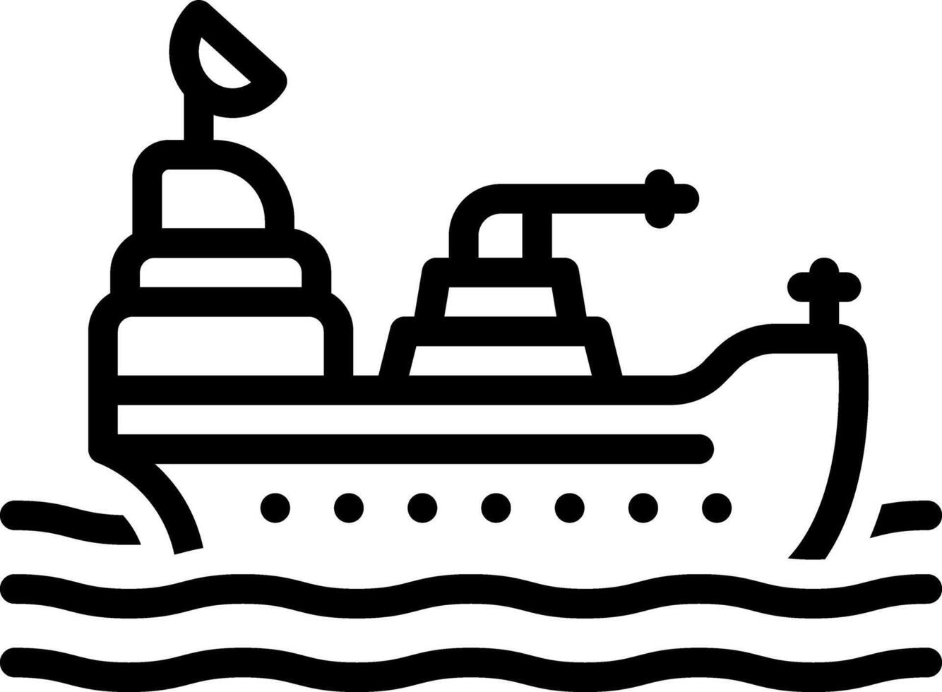 Vector black line icon for naval