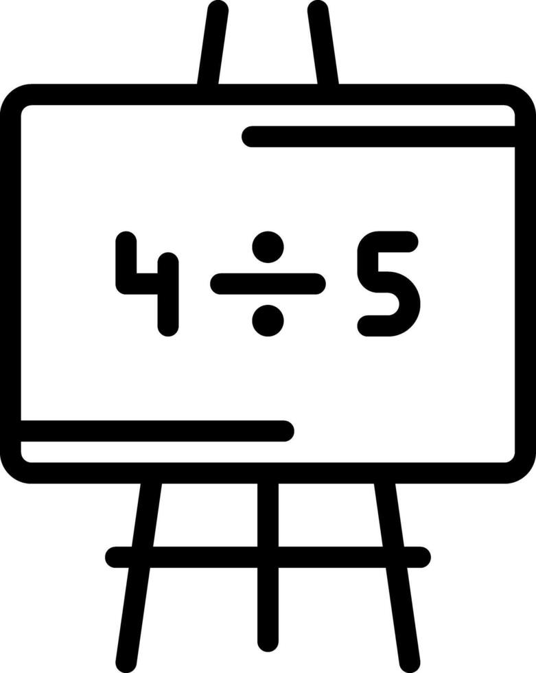 Vector black line icon for division