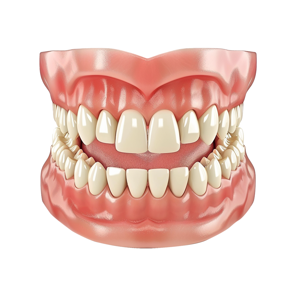 AI generated A sore tooth amidst healthy teeth isolated on transparent background png