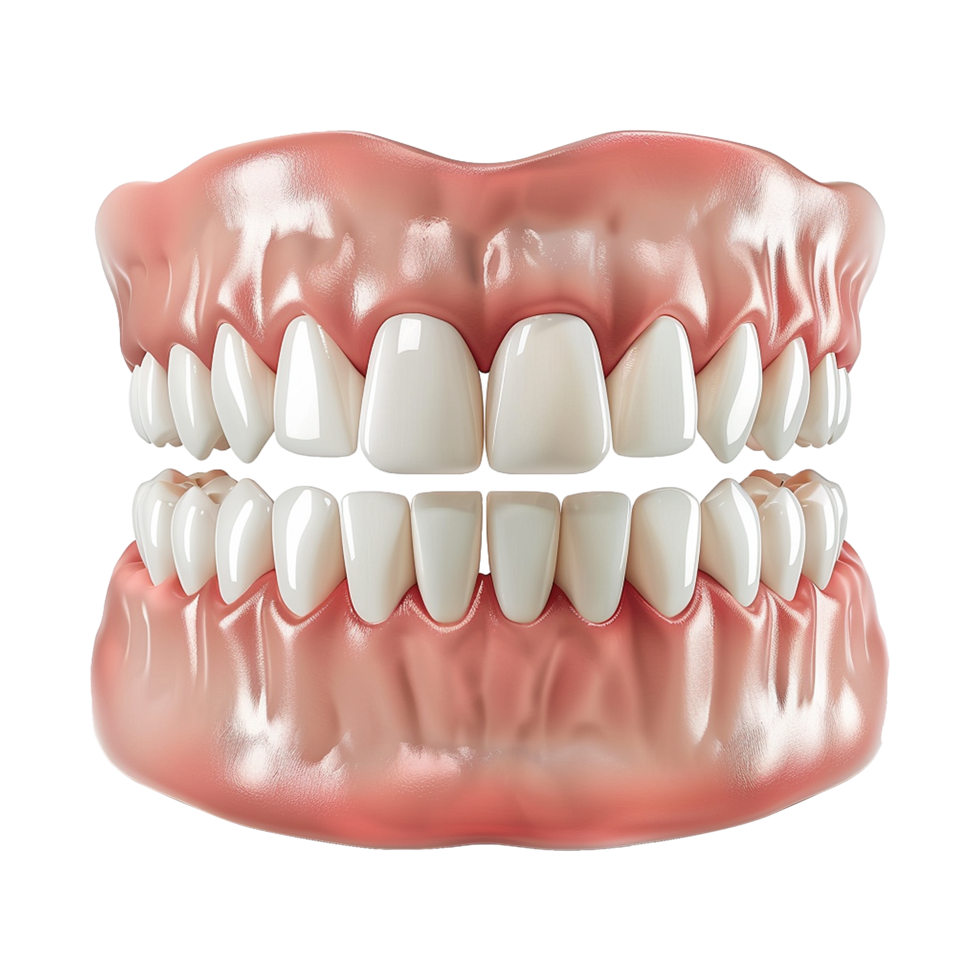 AI generated A sore tooth amidst healthy teeth isolated on transparent background png