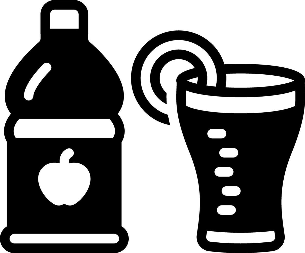 Solid black icon for juice vector
