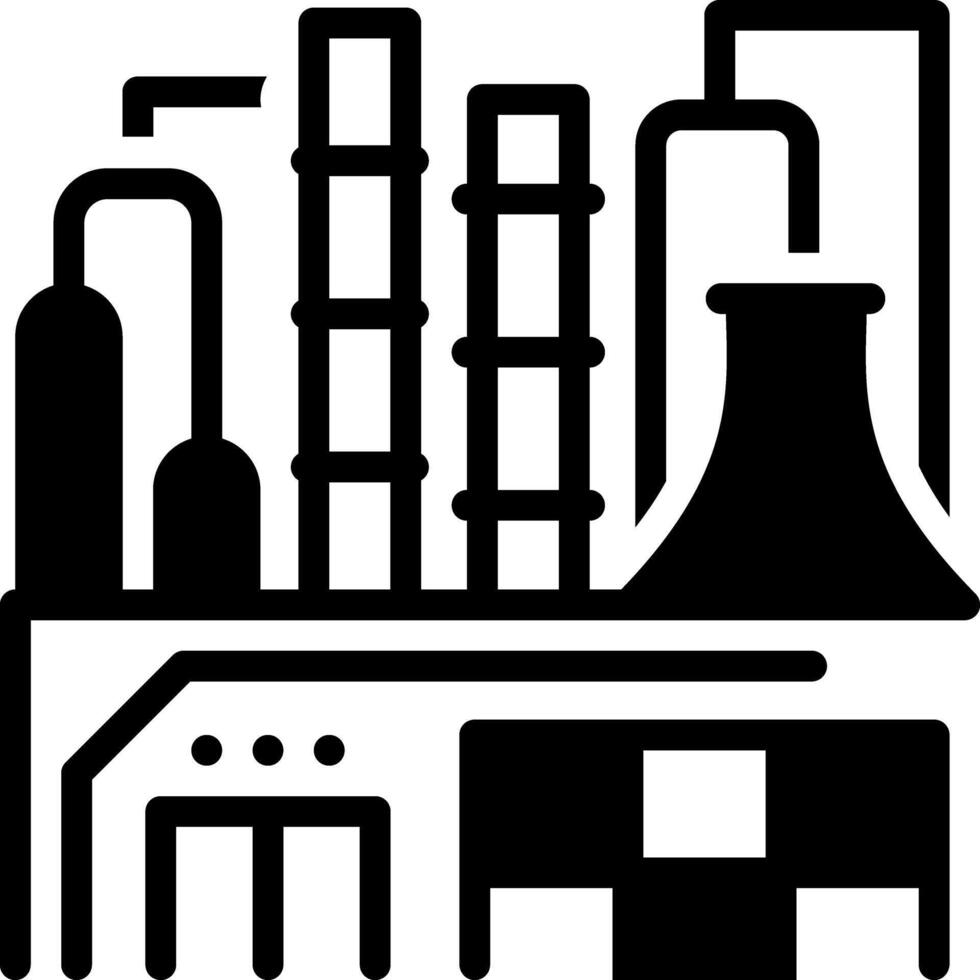 Solid black icon for industries vector