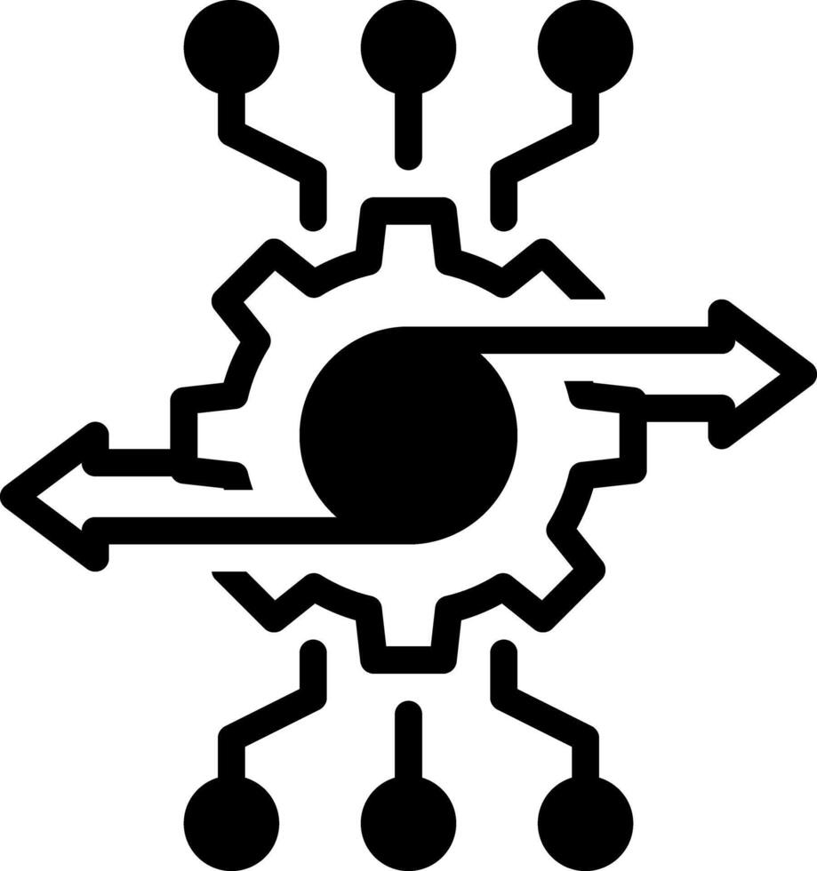 Solid black icon for integrated vector