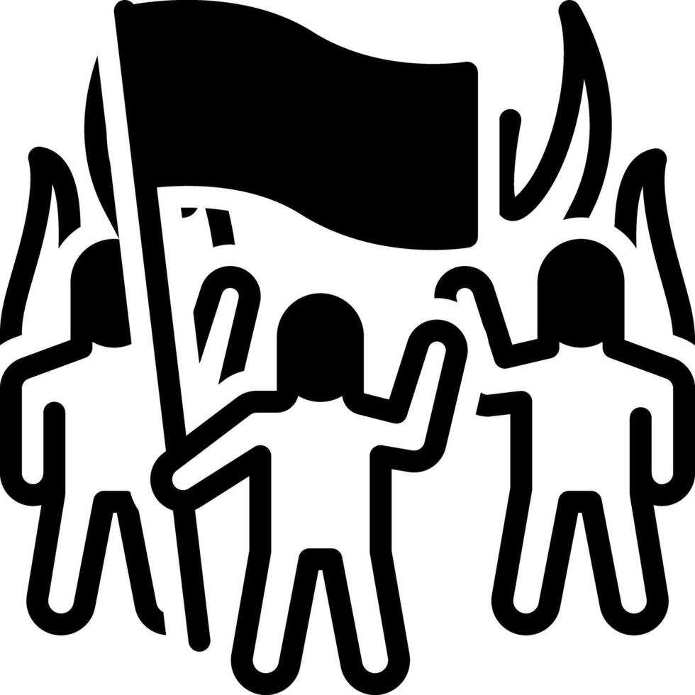Solid black icon for protest vector