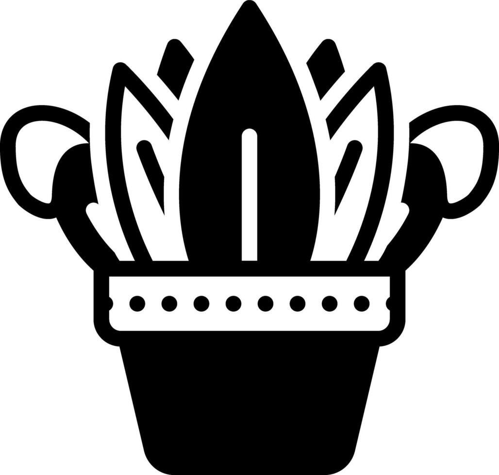 Solid black icon for plant vector