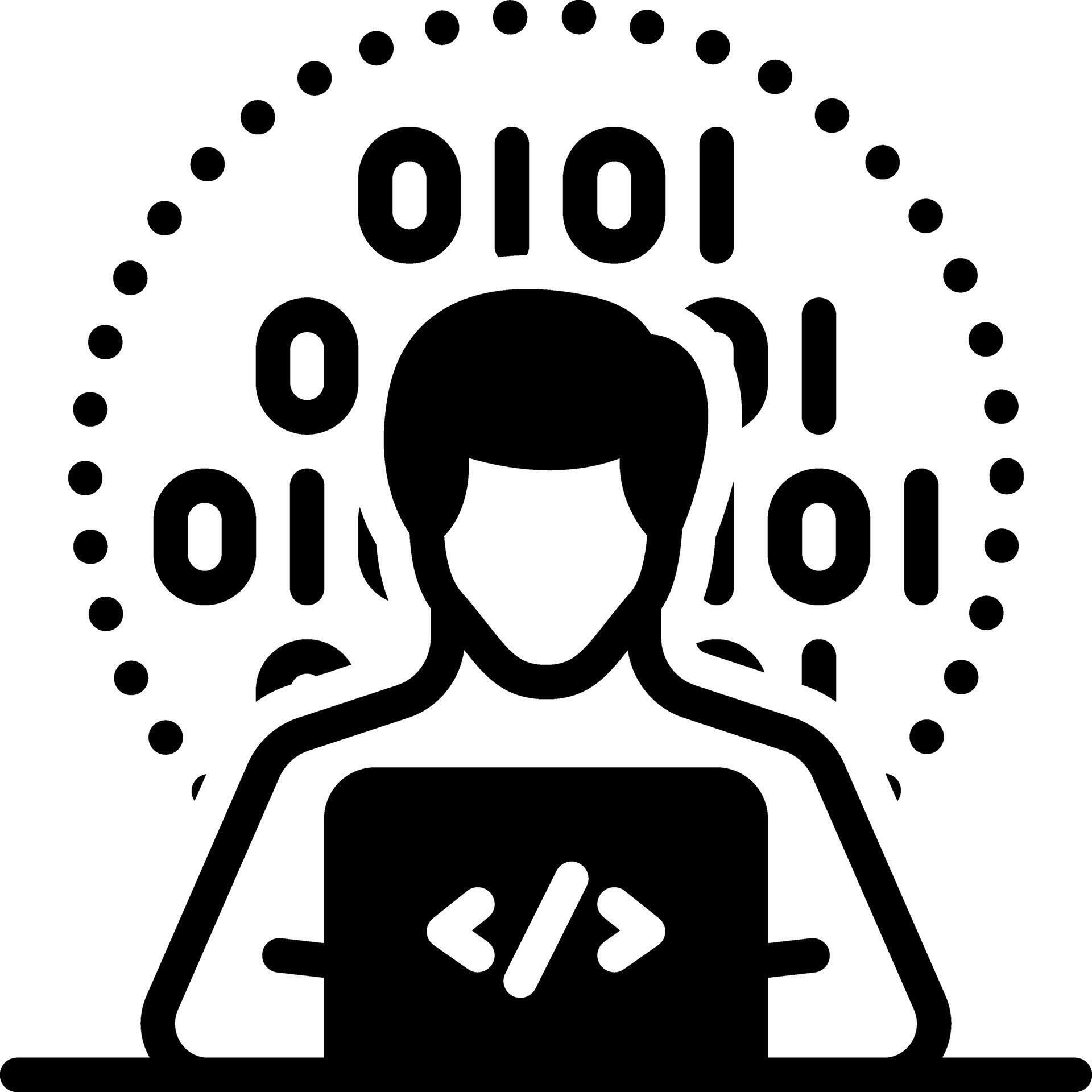 Solid black icon for programmer 40324244 Vector Art at Vecteezy