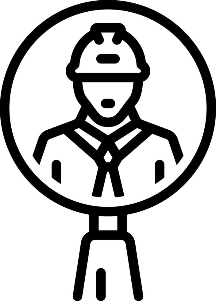 Vector black line icon for inspector