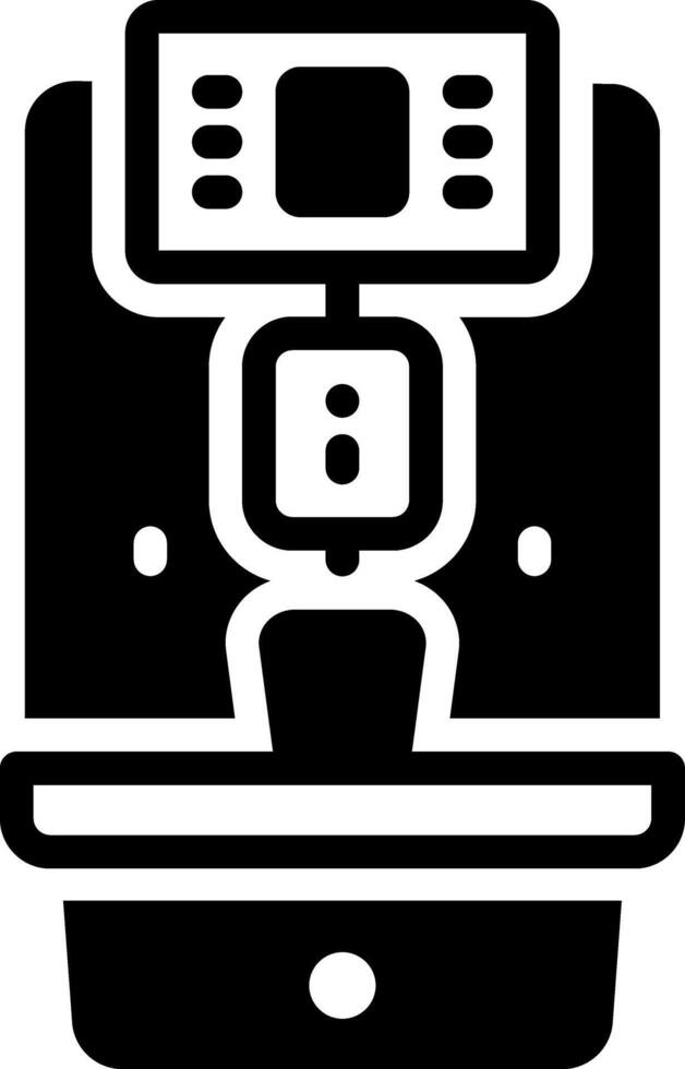 Solid black icon for machine vector