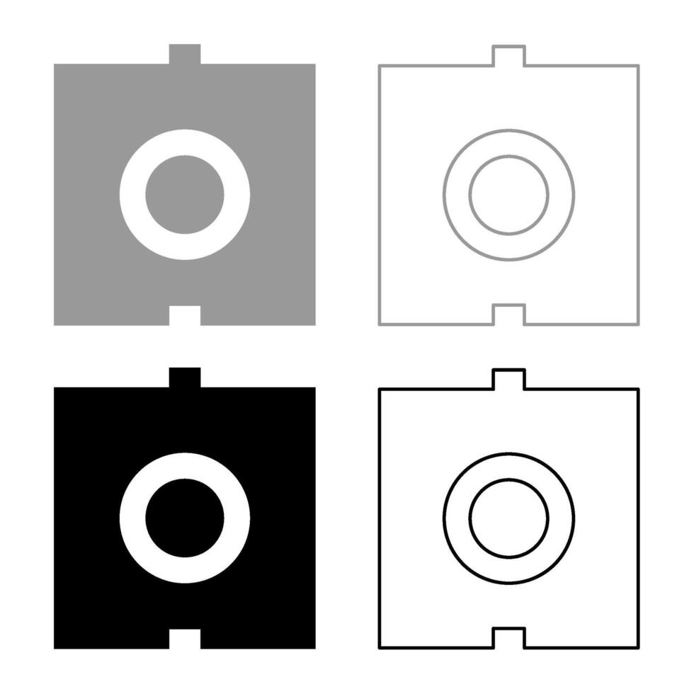 óptico conector Puerto fibra cable láser haz conjunto icono gris negro color vector ilustración imagen sólido llenar contorno contorno línea Delgado plano estilo
