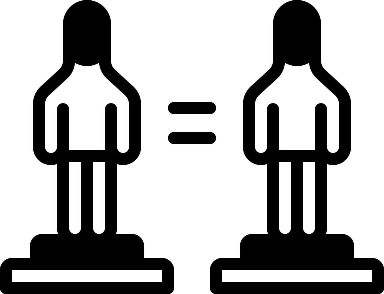 Solid black icon for identical vector