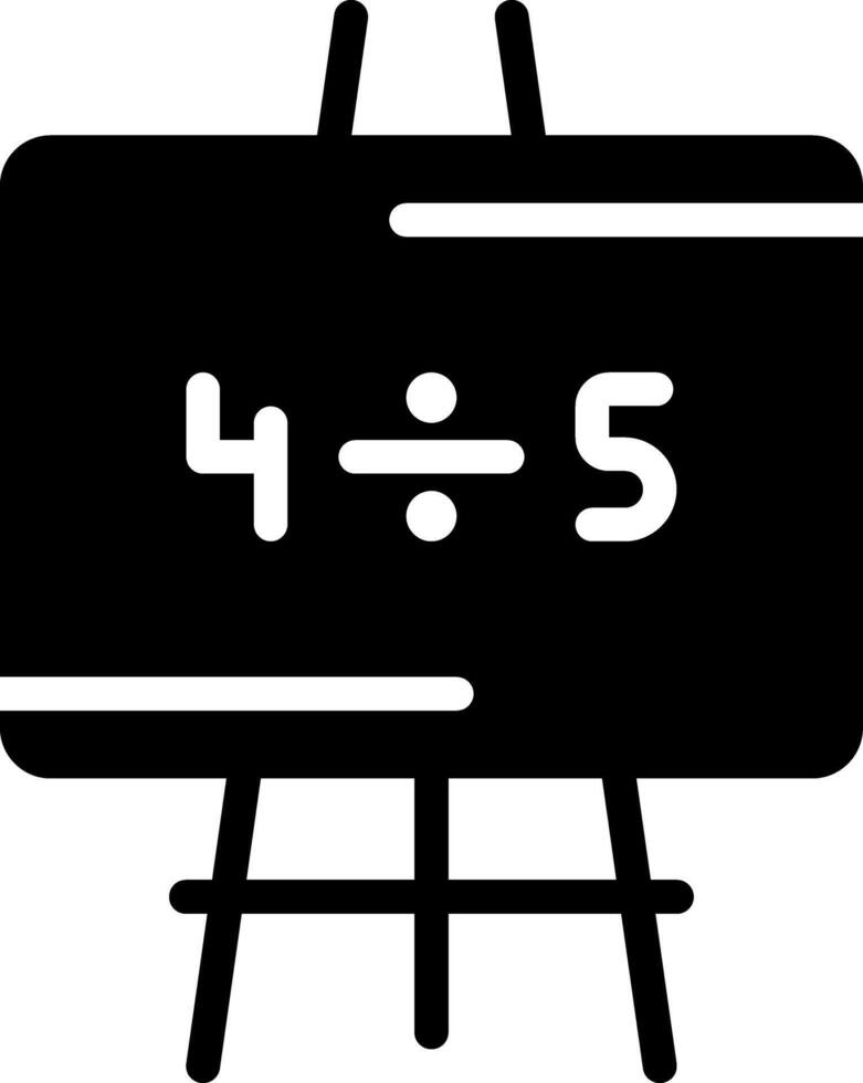 Solid black icon for division vector