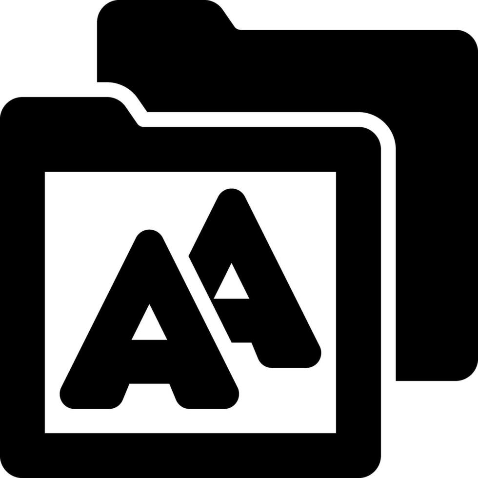 Solid black icon for fonts vector