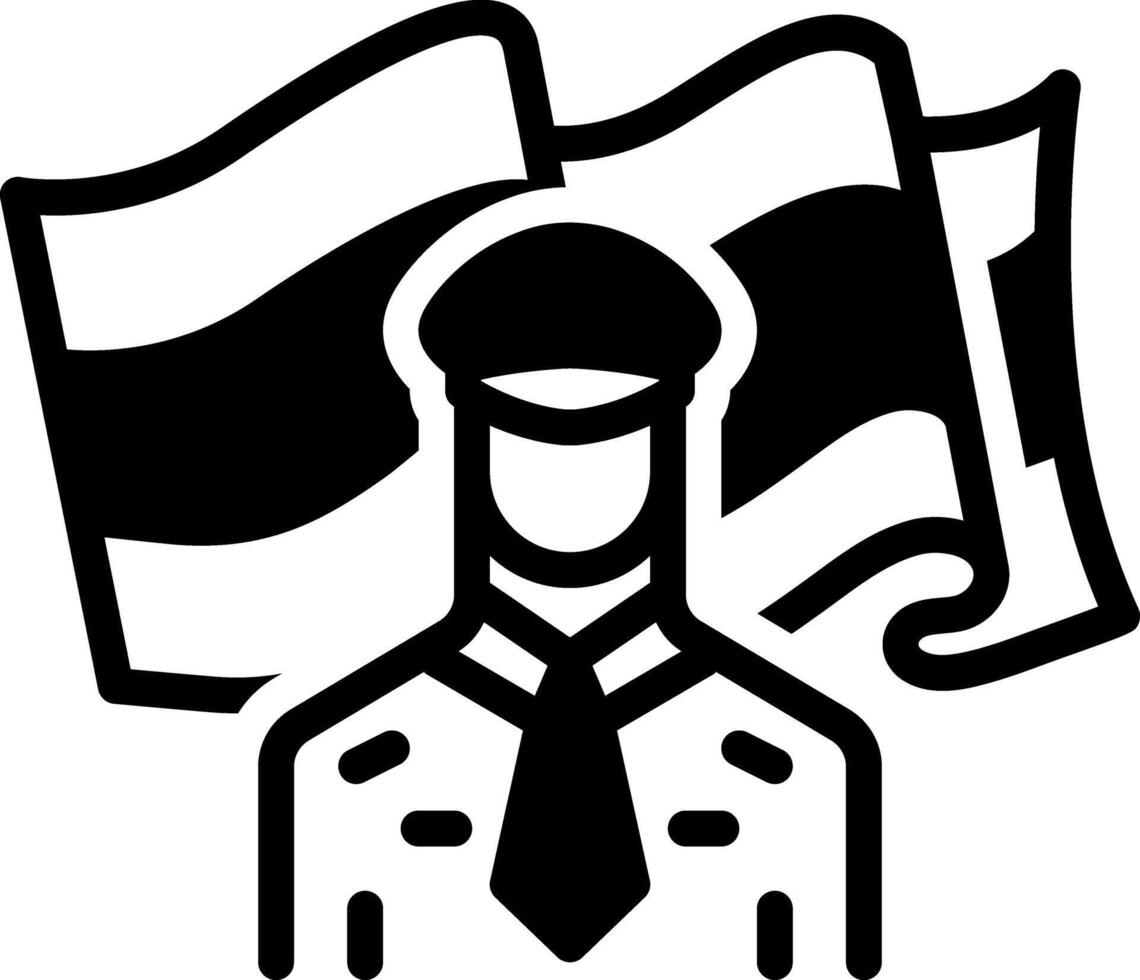 Solid black icon for defendant vector