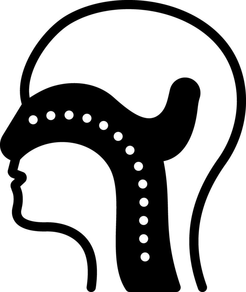 Solid black icon for ent vector