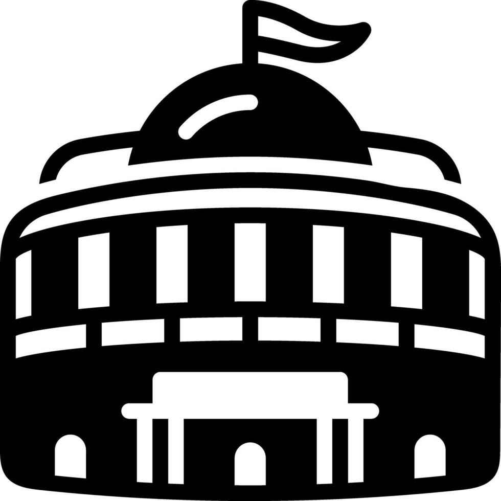 Solid black icon for government vector