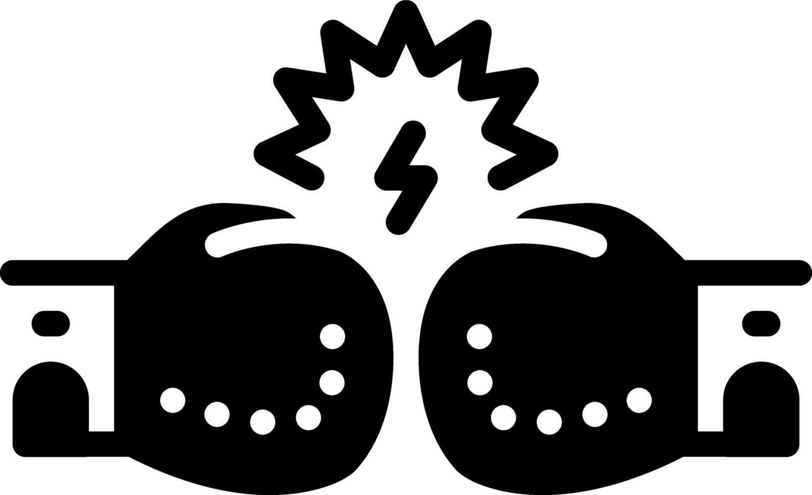 Solid black icon for fighters vector