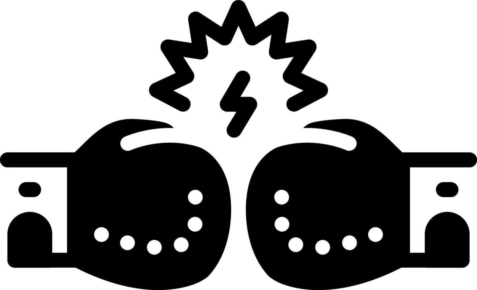 Solid black icon for fighters vector