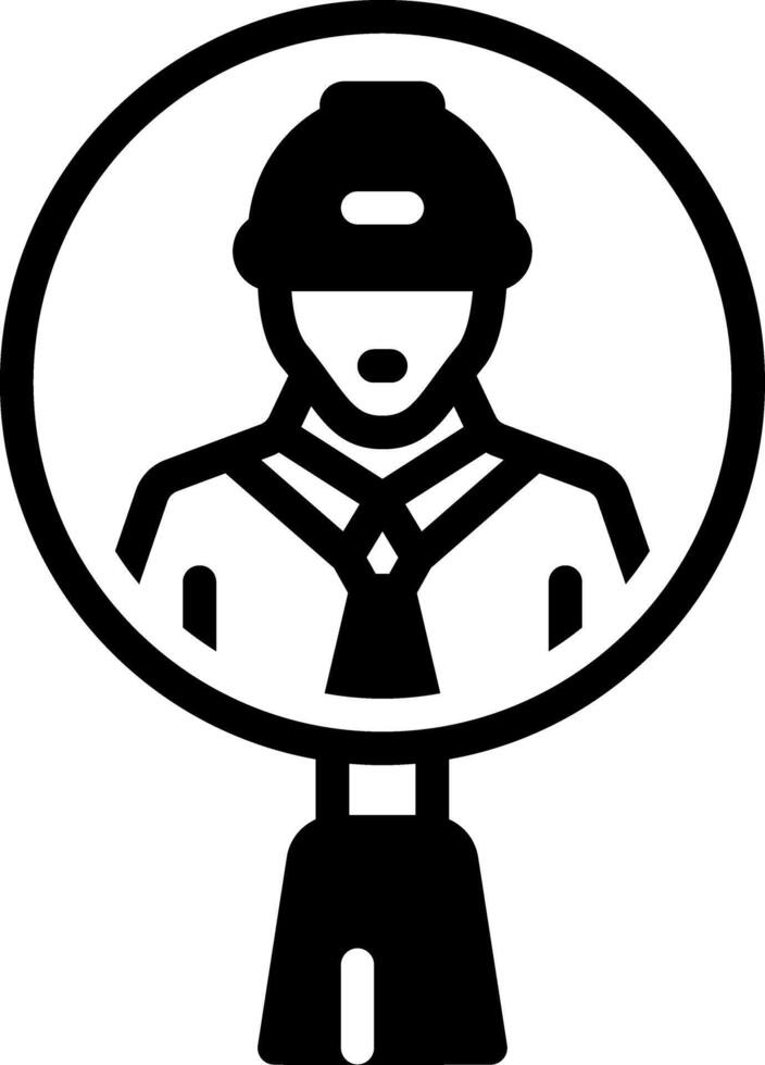 Solid black icon for inspector vector
