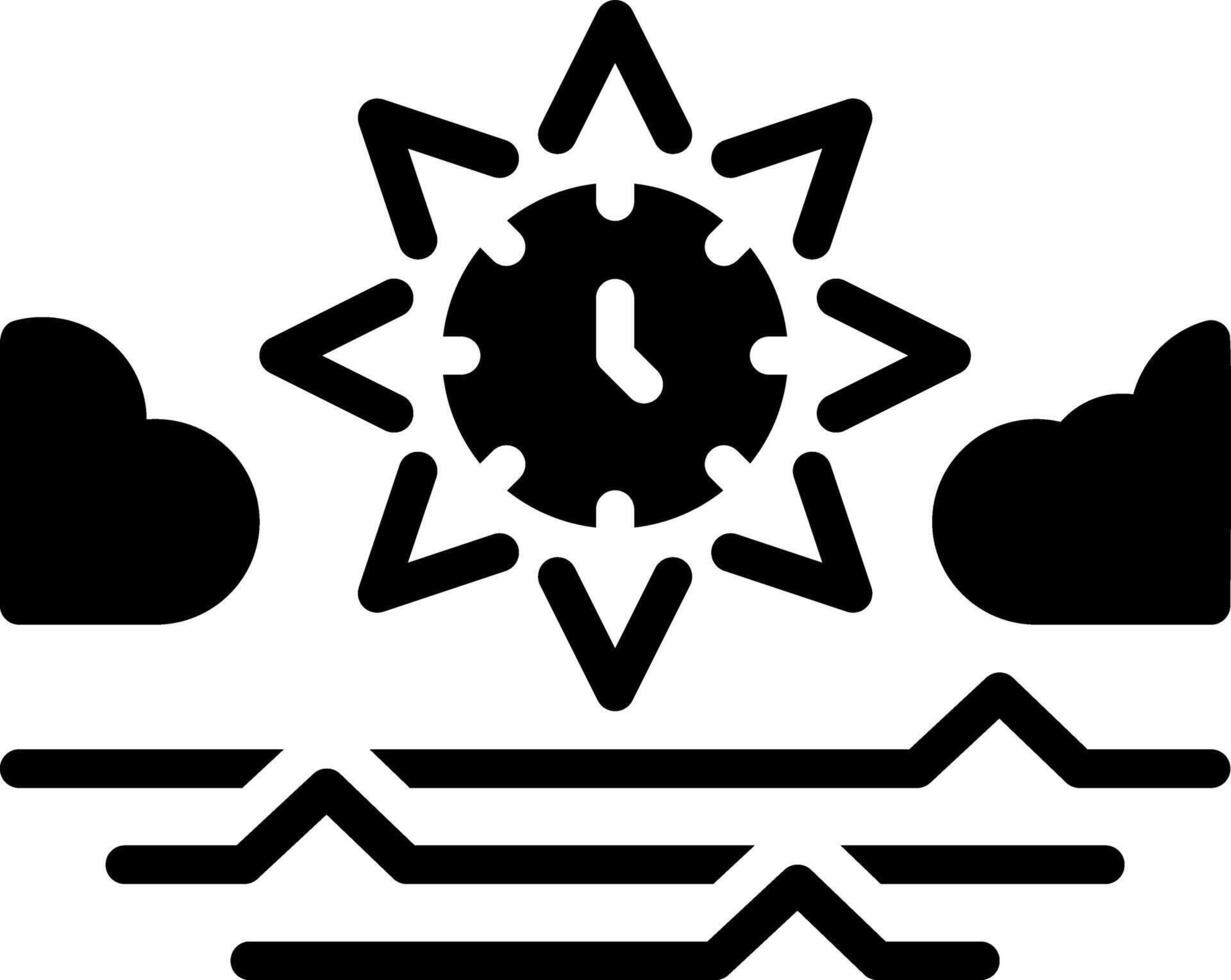 Solid black icon for morning vector