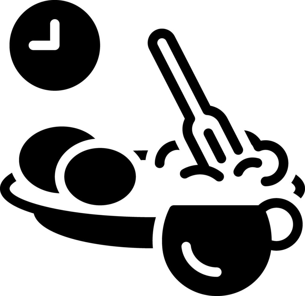 Solid black icon for breakfast vector