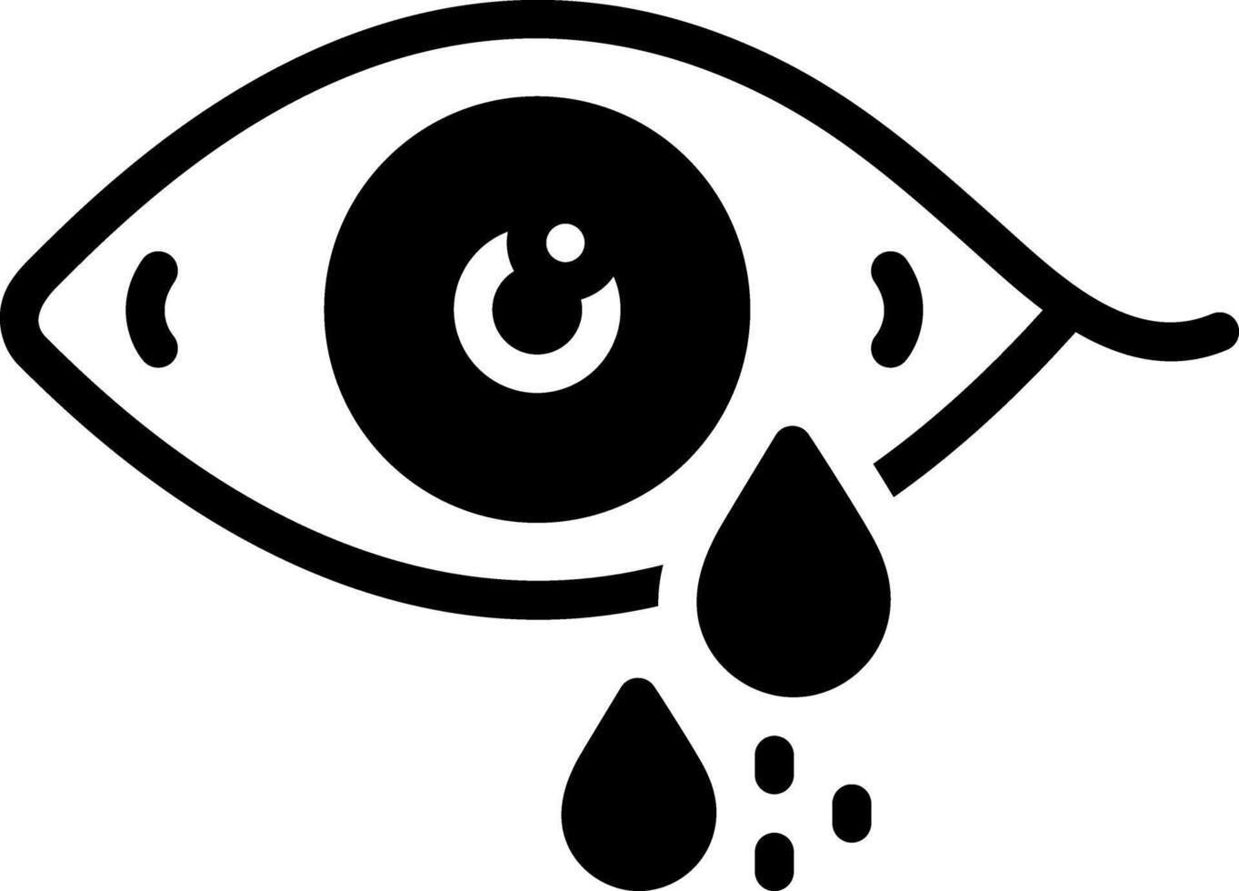 Solid black icon for tears vector