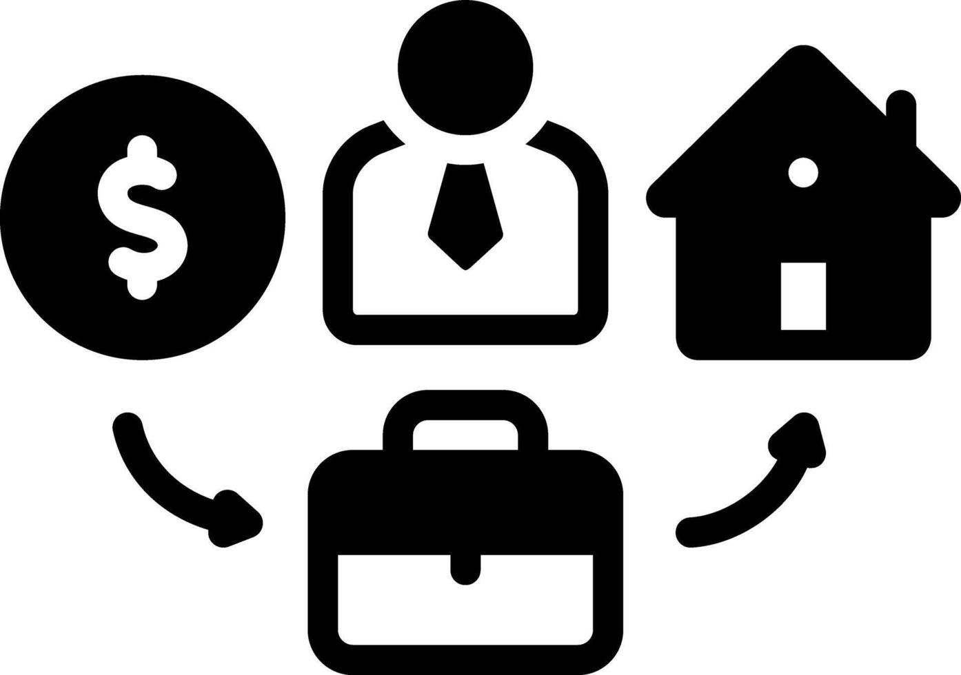 Solid black icon for crucial vector