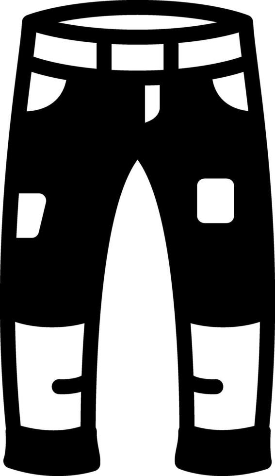 sólido negro icono para pantalones vector