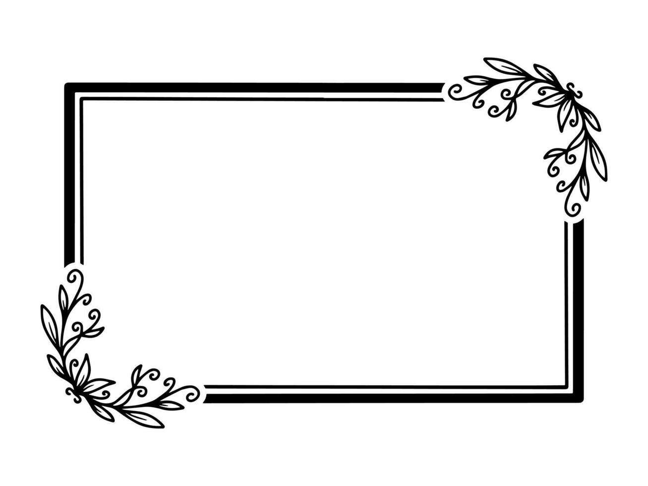 Frame Flower Line Art Illustration vector