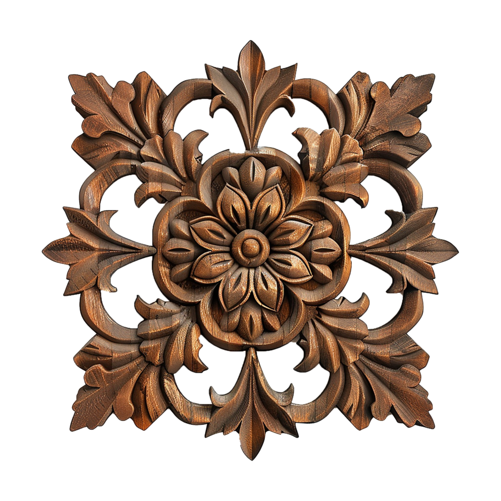 AI generated Wooden wall decoration isolated on transparent background png