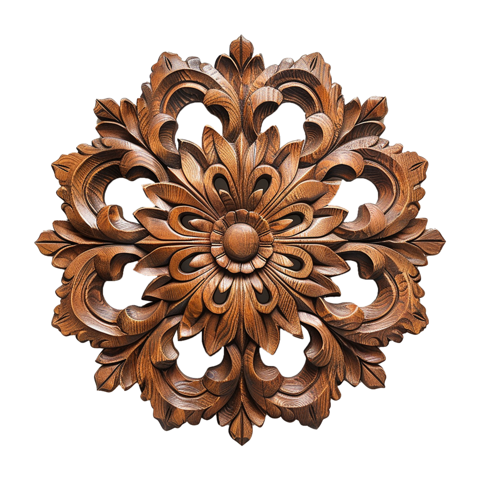 AI generated Wooden wall decoration isolated on transparent background png