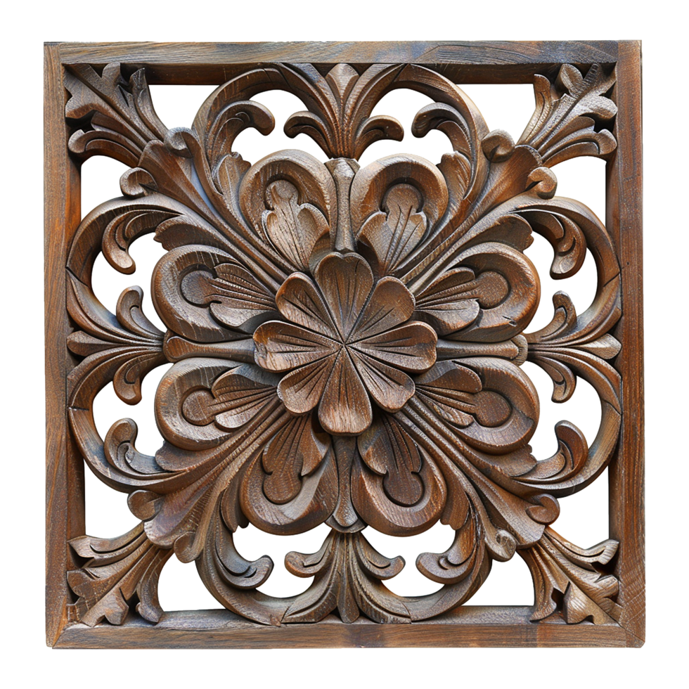 AI generated Wooden wall decoration isolated on transparent background png