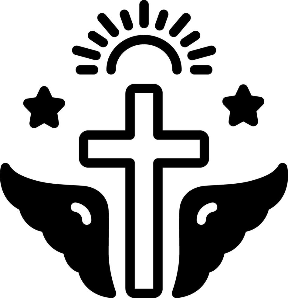Solid black icon for faith vector