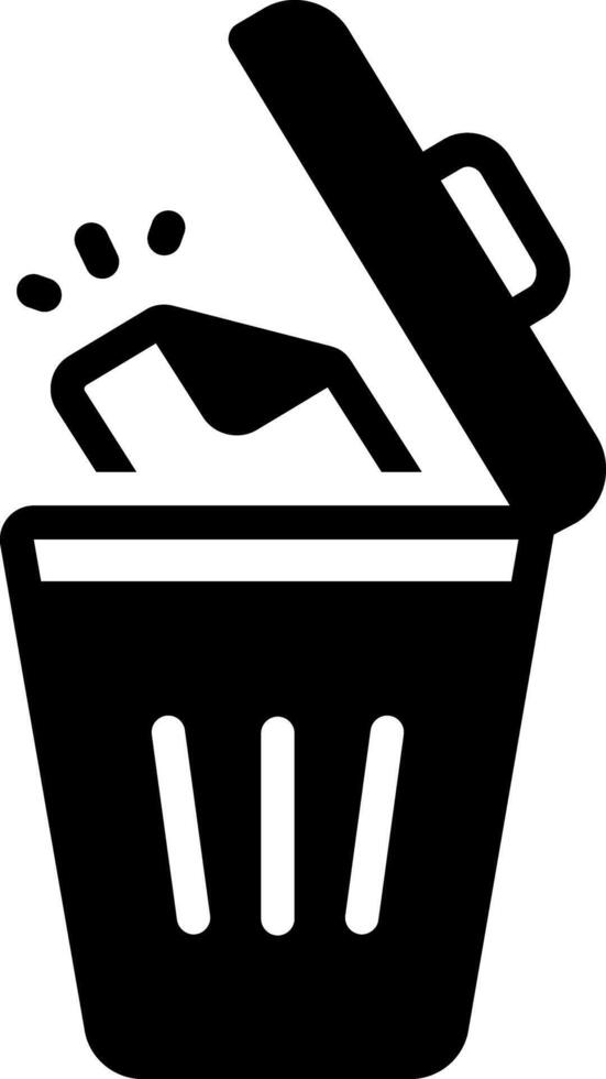 Vector solid black icon for deleted