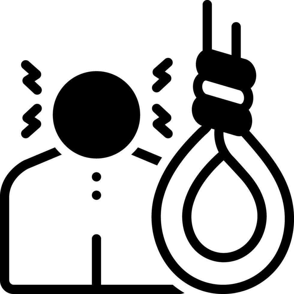 Solid black icon for suicide vector