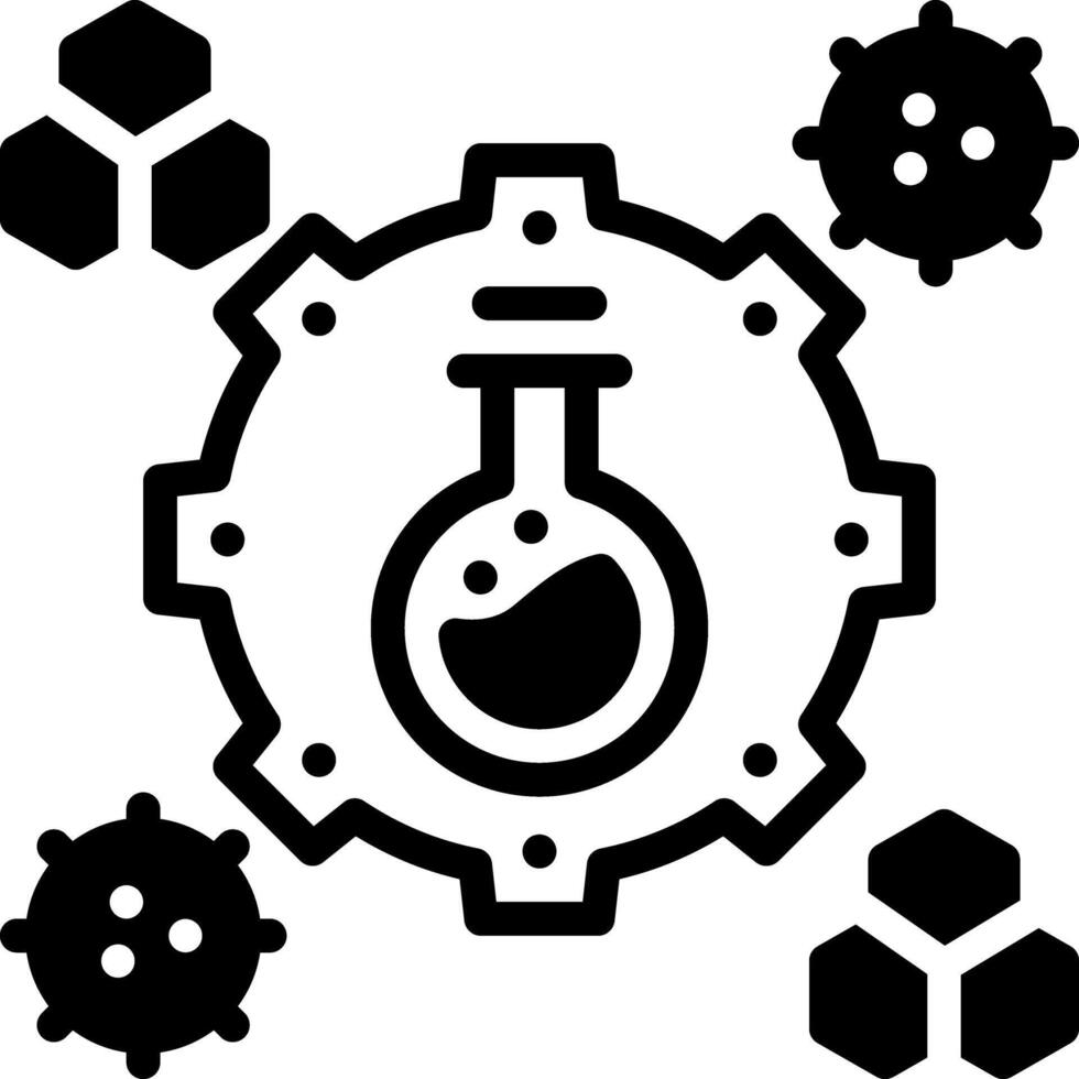 Vector solid black icon for science
