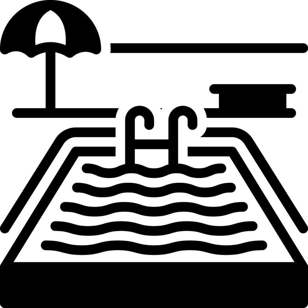 Vector solid black icon for pools