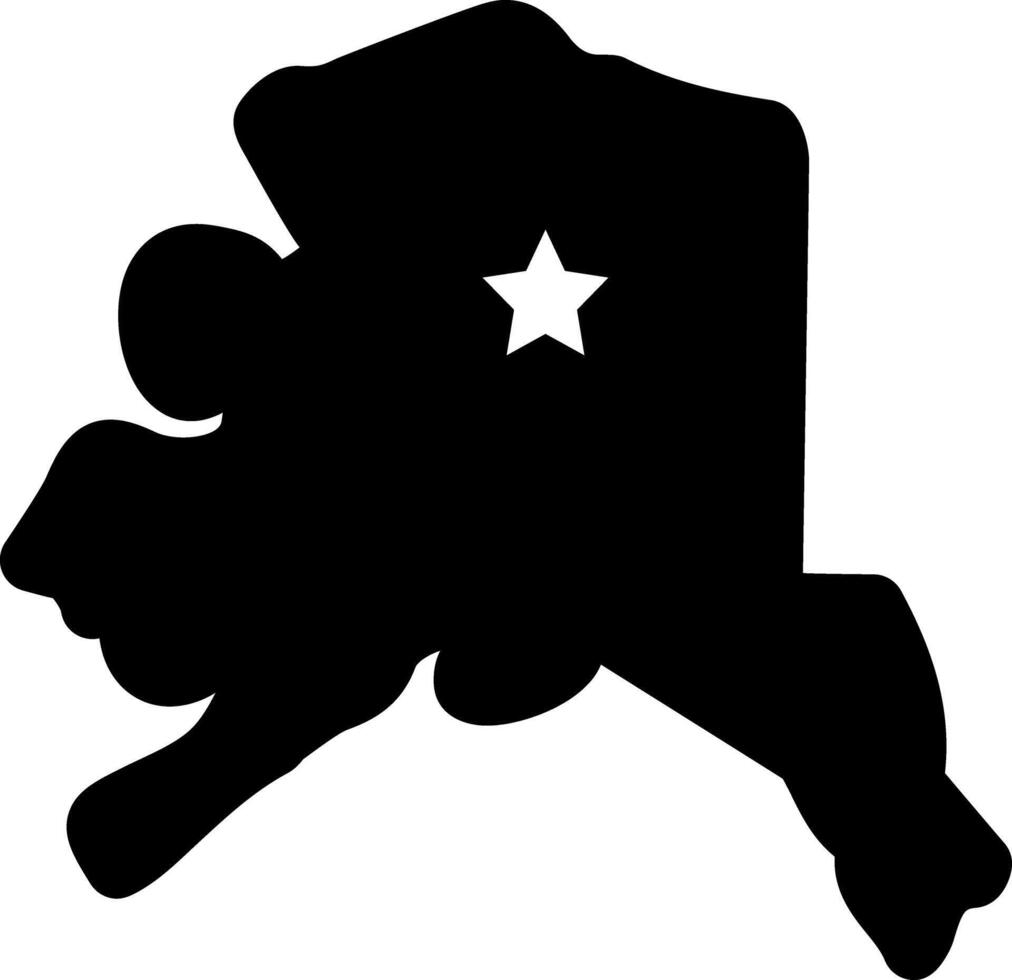 Vector solid black icon for alaska