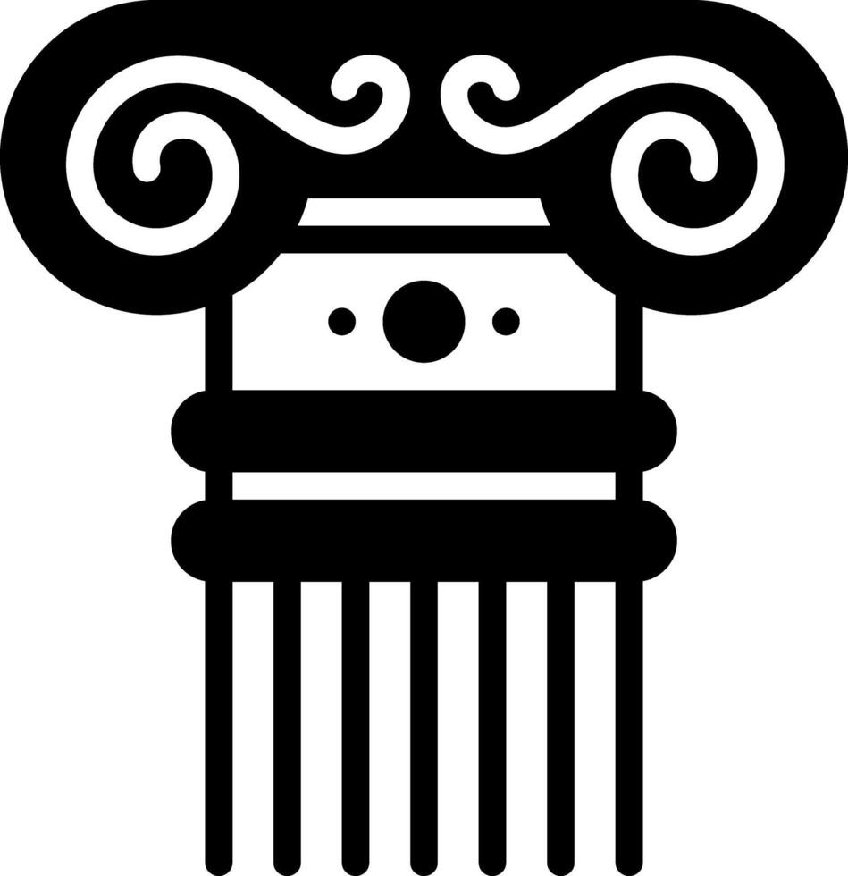 Vector solid black icon for column