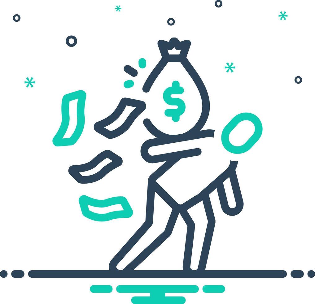 Vector mix icon for debt burden