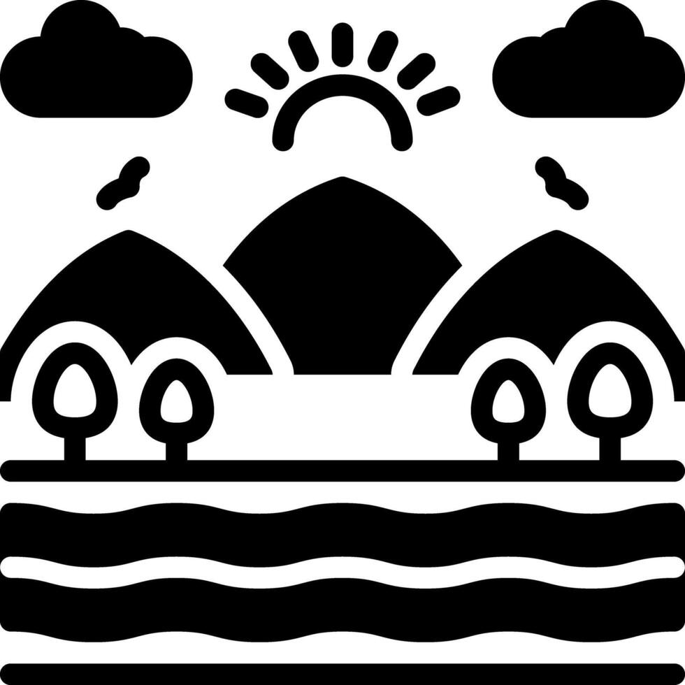 Solid black icon for vast vector