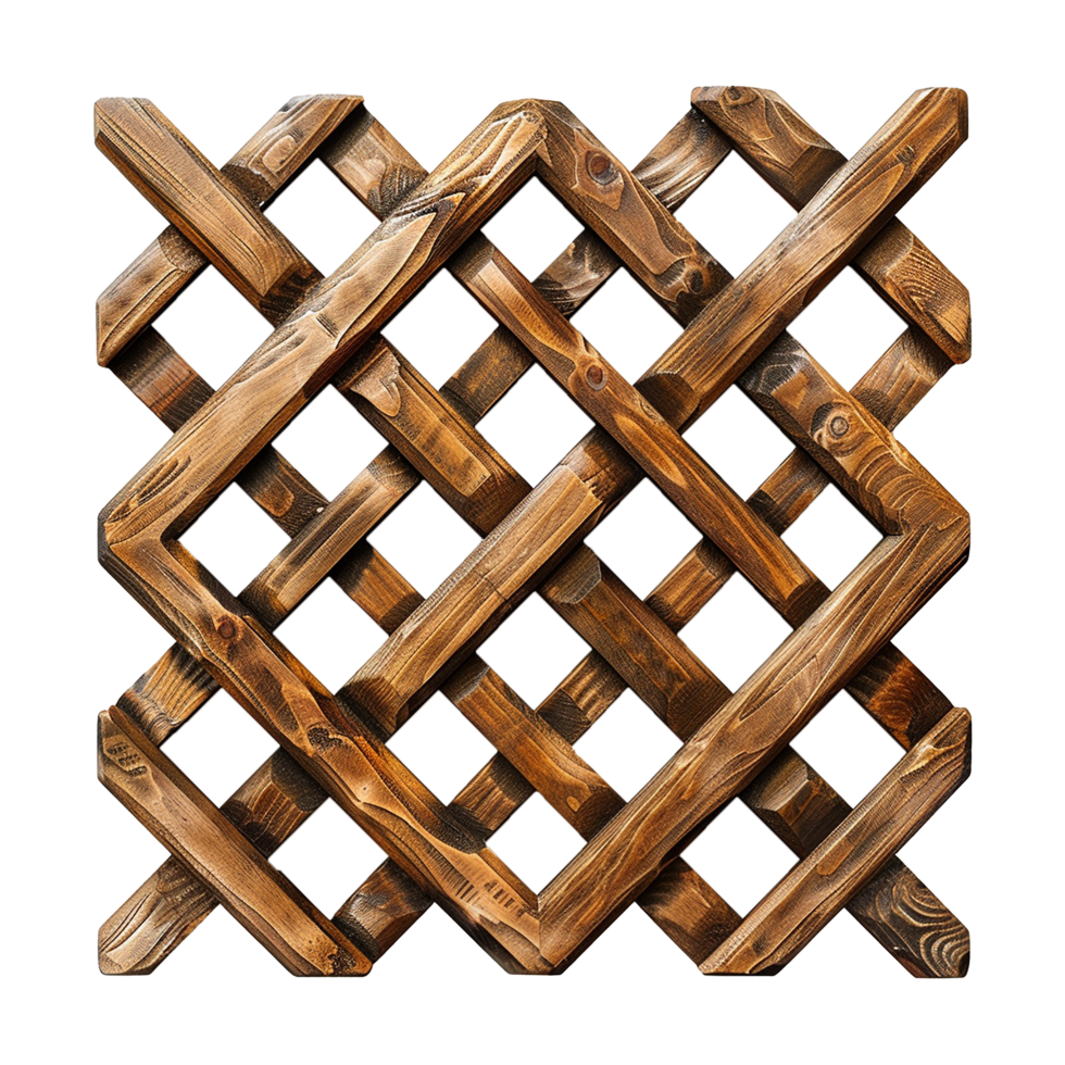 ai generato di legno parete decorazione isolato su trasparente sfondo png