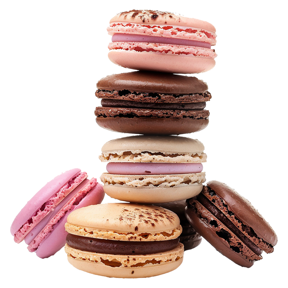 AI generated Macarons isolated on transparent background png