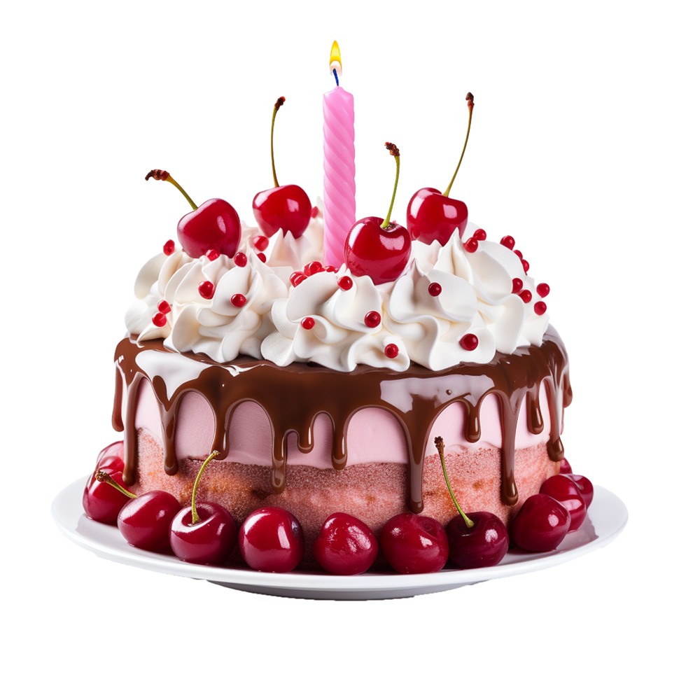 ai generato compleanno torta png isolato su trasparente sfondo
