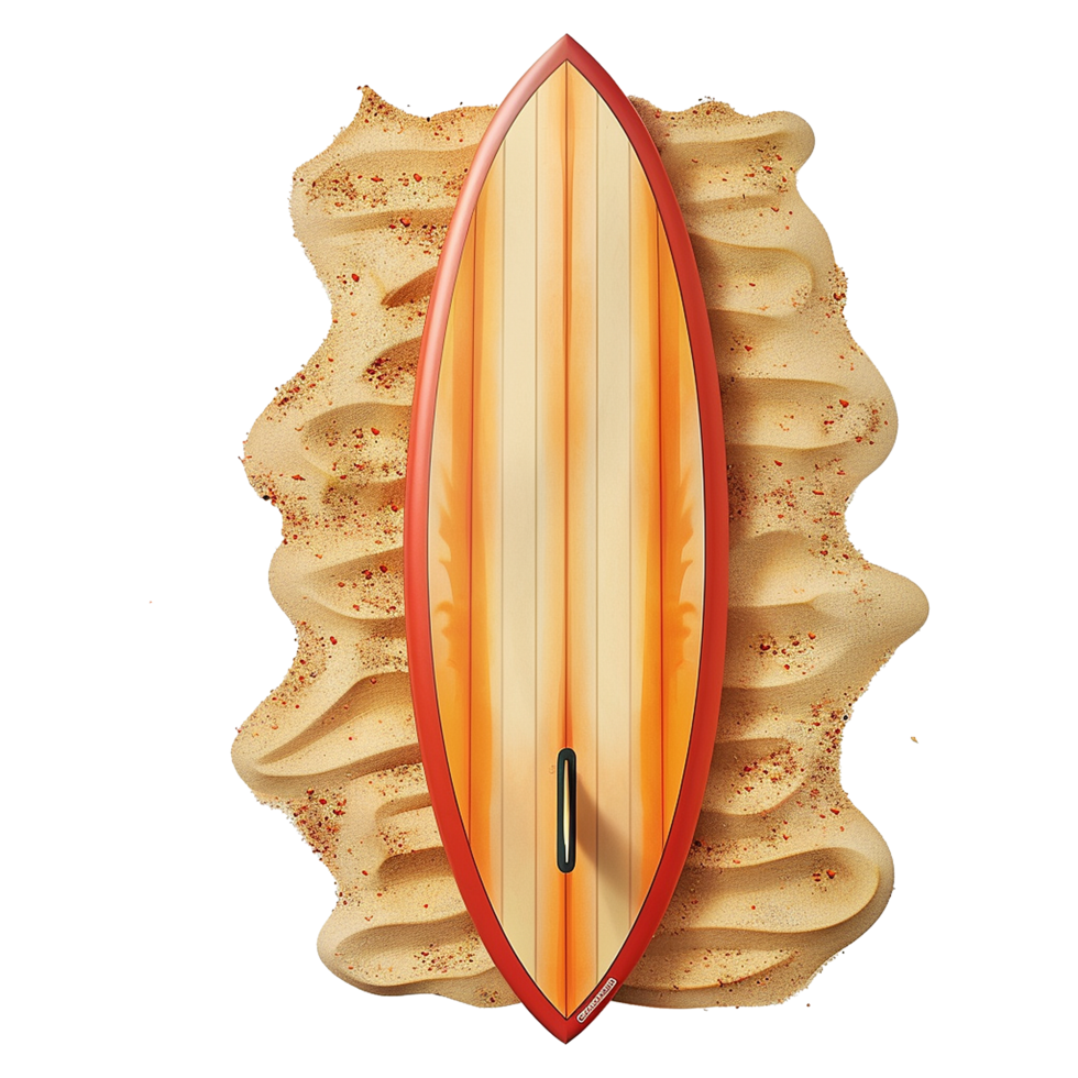 AI generated Surfboard at the beach isolated on transparent background png