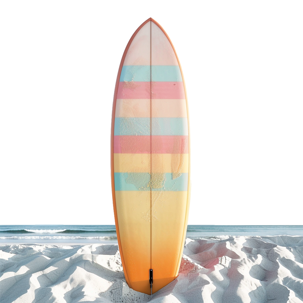 AI generated Surfboard at the beach isolated on transparent background png