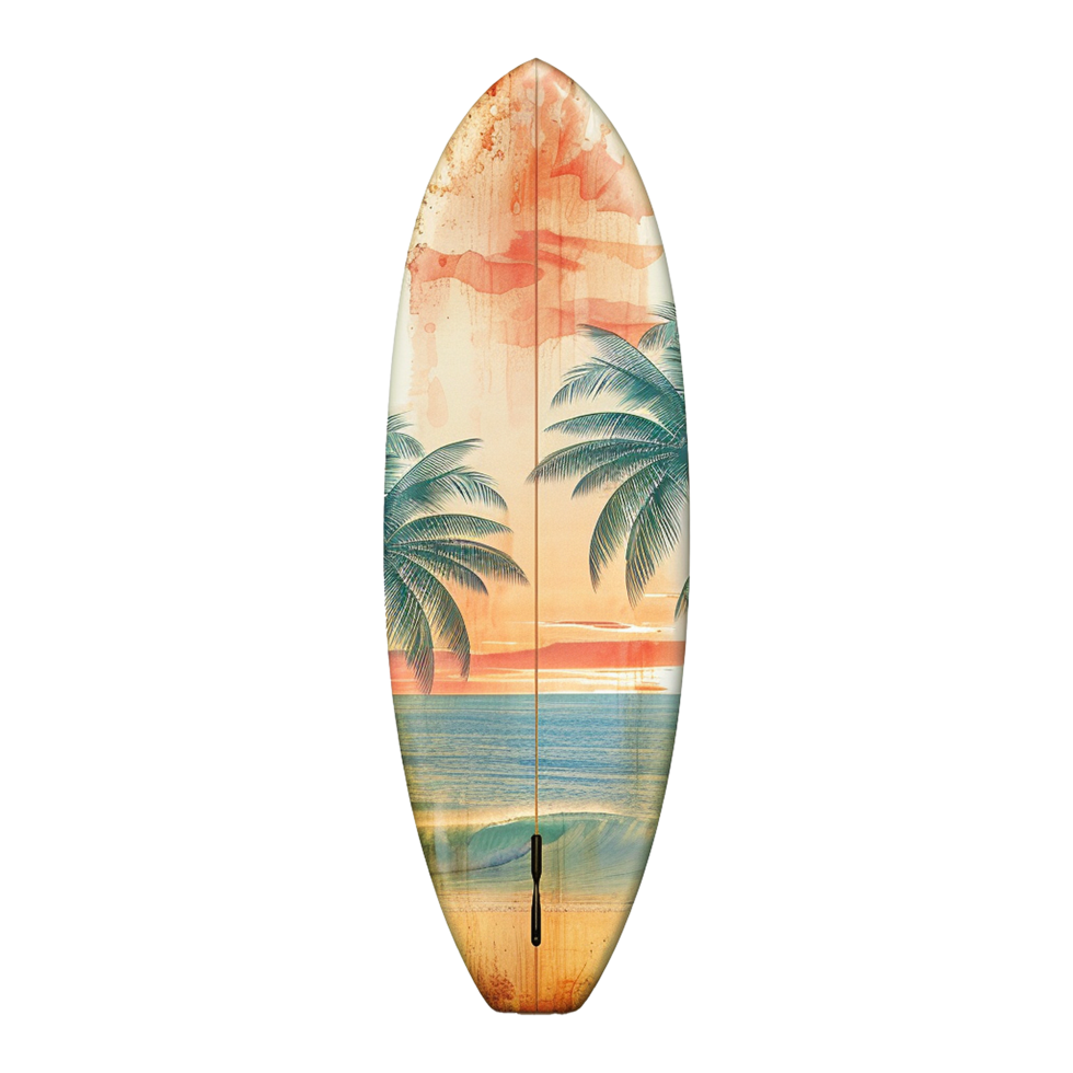 AI generated Surfboard at the beach isolated on transparent background png